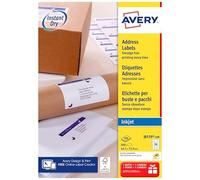 Avery Étiquettes Adresse Autocollantes Blanches 2400 Pièces 63,5 x 33,9 mm Jet d'Encre J8159