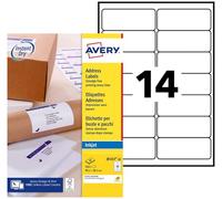 Avery Étiquettes Adresse Autocollantes Blanches 560 Pièces 99,1 x 38,1 mm Jet d'Encre