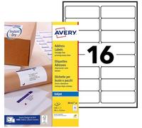 Avery Étiquettes adresse autocollantes J8162 — blanches 99,1 x 33,9 mm, 640 pièces, jet d'encre