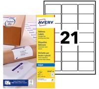 Avery Étiquettes Adresse Autocollantes Blanches 840 Pièces 63,5 x 38,1 mm Jet d'Encre