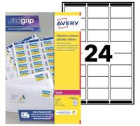 Avery Étiquettes d'adresses L7159 blanches laser 63,5 x 33,9 mm – Boîte de 240