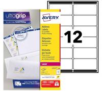 Avery L7177 Etiquettes adresses blanches laser 99,1 x 42,3 mm - Boîte de 1200