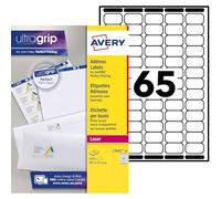 Avery Étiquettes Autocollantes Blanches, 1625 Pièces, L7651-25, 38,1 x 21,2 mm, Papier A4, Feuille A4, Pour Imprimantes Laser, Anti-Bourrage, FSC Certifiées, Pour adressage et expédition