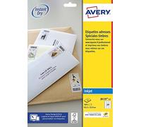 Avery Étiquettes Autocollantes Blanches 360 Pièces 63,5x33,9 mm J8159-15 - Feuille A4, Imprimante Jet d'Encre, Format Compact, Papier FSC, Compatible Mon Timbre en Ligne