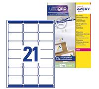 Avery Étiquettes Adresse Autocollantes Blanches 63,5 x 38,1 mm L7160-250 - Lot de 5250 - Impression Laser Anti-Bourrage