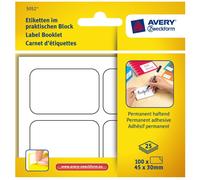 Avery Étiquettes Bloc 100X Autocollants 45X30Mm Notes Collantes Étiquetage