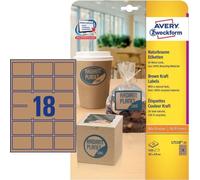 Avery - Etiquettes de bricolage brunes L7110-20 (18x rectangle)