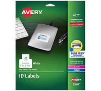 Avery Étiquettes d'identification Sure Feed Technology, adhésif permanent, 3,2 x 4,4 cm, 480 étiquettes (6570)
