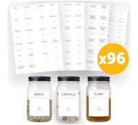 Avery Étiquettes Épices Minimalistes pour Bocaux - 70 pré-imprimées + 26 vierges - 45 mm x 37 mm, Etiquette Epices Français, Étiquette Epices Cuisine Français, Étiquette Pot À Epices Français