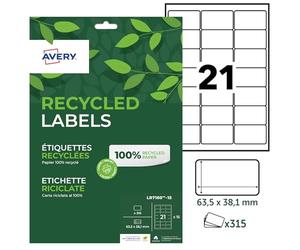 Avery Étiquettes, laser et jet d’encre, 63,5 x 38,1 mm, LR7160-15