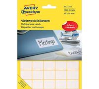 Avery Étiquettes auto-adhésives blanches 22 x 18 mm – rectangle aux angles arrondis