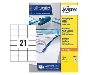 Avery Étiquettes multifonctions A4 21 étiquettes par feuille 100 feuilles (Import Royaume Uni)