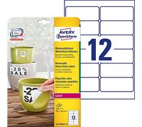 Avery bôite de 240 etiquettes amovibles ultra résistante 99,1 x 42,3 mm blanc l4776rev-20 Blanc G