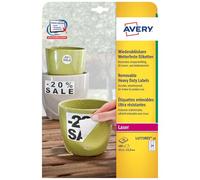 Etiquette plastique Avery-Zweckform L4773REV-20 63.5 x 33.9 mm film de polyester blanc 480 pc(s) décollable
