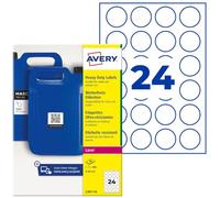Avery Étiquettes QR Code, film imperméable, adhésif permanent, blanc, Ø40 mm, feuille 20 (L7077-20)