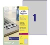 Avery-Zweckform L6013-20 Etiquette plaques signalétiques 210 x 297 mm film de polyester argent 20 pc(s) fixation permanente