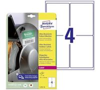 Etiquette plastique Avery-Zweckform L7915-10 99.1 x 139 mm film de polyéthylène blanc 40 pc(s) fixat