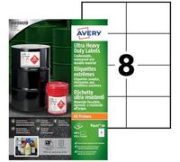 Avery Étiquettes Ultra-Résistantes Polyéthylène - 400 Étiquettes Autocollantes 105 x 74 mm - Compatible Imprimante Étiquette Autocollante Laser/Jet d'Encre