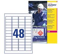 Avery Étiquettes Ultra‑Résistantes Polyéthylène – 480 étiquettes 45,7×21,2 mm – Laser/Jet