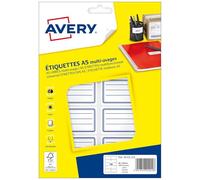 Avery – Pochette 120 étiquettes autocollantes cadre bleu avec lignes – 36 x 56 mm