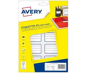 AVERY - Etui de 120 étiquettes autocollantes écolier/bleues, Format 36 x 56 mm