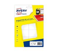 Avery Étiquettes ETE010 multi-usages blanches 38,5 x 65 mm - Boîte de 160