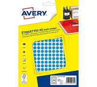 Avery – Étui 2940 pastilles Ø 8 mm A5 – Bleu