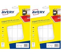 AVERY - Etui de 320 étiquettes autocollantes. Format 48,5 x 25 mm. (Lot de 2)