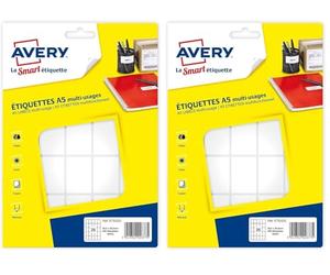 AVERY - Etui de 400 étiquettes autocollantes. Format 38,5 x 26,5 mm. (Lot de 2)