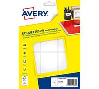 AVERY - Etui de 96 étiquettes autocollantes. Format 80 x 45 mm.