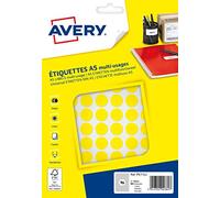 AVERY - Etui de 960 pastilles jaunes autocollantes, Diamètre 15 mm
