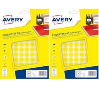 AVERY - Etui de 960 pastilles jaunes autocollantes, Diamètre 15 mm (Lot de 2)