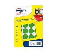 AVERY - Etui de240 pastilles vertes autocollantes, Diamètre 30 mm PET30V