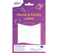 Avery Étiquettes pour vêtements ETVET36-UK 45 x 13 mm sans repassage 36 étiquettes