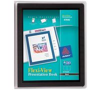 Avery Flexi-View 47690 Livre de présentation avec fenêtre transparente pour page de titre, 24 pages anti-adhésives, 1 livre noir