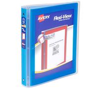 Avery Flexi-View Classeur à 3 anneaux, anneaux ronds de 2,5 cm, 1 classeur bleu (17607)