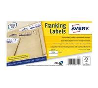Avery Franking Labels - Adhésif permanent - blanc - 155 x 40 mm 500 étiquette(s) (250 feuille(s) x 2 étiquettes d'affranchissement