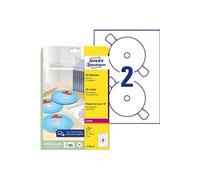 Avery Full Face CD/DVD Label - Brillant - enduit - 50 étiquette(s) (25 feuille(s) x 2 étiquettes