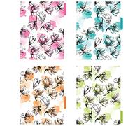 Avery Happy Planner 25494 Lot de 4 intercalaires de format classique à 9 disques Motif floral fluo