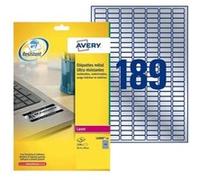 Avery Heavy Duty Laser Labels - Polyester - argent - 10 x 25.4 mm 3780 unités (20 feuille(s) x 189 étiquettes Argent G