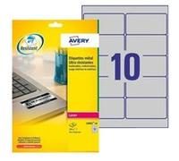Avery Heavy Duty Laser Labels - Polyester - argent - 50.8 x 96 mm 200 unités (20 feuille(s) x 10 étiquettes G