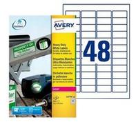 Avery Heavy Duty Laser Labels - Polyester - blanc - 45.7 x 21.2 mm 960 étiquette(s) (20 feuille(s) x 48) étiquettes Blanc G