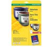 Avery Heavy Duty Laser Labels - Polyester - blanc - 99.1 x 139 mm 80 étiquette(s) (20 feuille(s) x 4 étiquettes Blanc G