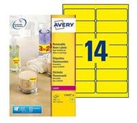 Avery High Visibility Labels - Adhésif permanent - jaune fluo - 99.1 x 38.1 mm 350 étiquette(s) (25 feuille(s) x 14 étiquettes G