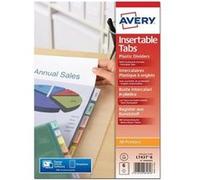 Avery Intercalaires insertables – Polypropylène (PP) 180 µm Transparent – A4 Plus 260×300 mm – 6 unités G