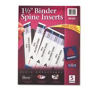 Avery Inserts de dos de reliure personnalisés, largeur de dos de 1-1/2 po, 5 inserts/feuille, 5 feuilles/paquet
