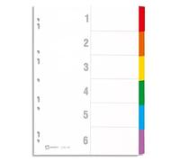 Avery Intercalaires 6 touches En carte blanche, onglets plastifiés de couleur. Maxi format.