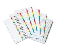 Avery Réf 05190501 Intercalaires Perforés Onglets Couleurs 1-12 Mylar Blanc A4