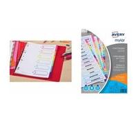 AVERY Intercalaires Mylar, carte, 6 touches neutres, A4 G