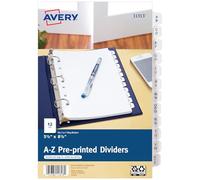 Avery Intercalaires pré-imprimés 11313, 12 onglets, 8 1/2 x 5 1/2, blanc